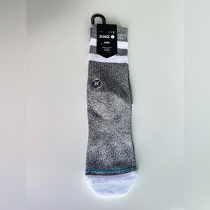 Stance Joven Grey White Striped Crew Socks Size Small NWT Casual Cotton Blend